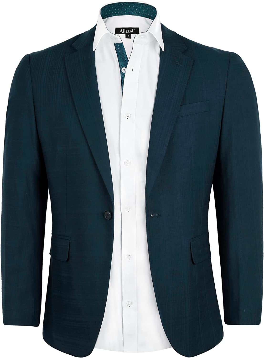 Men's Plaid Blazer One Button Slim Fit Business Suit Jacket, 022-Dark –  Alizeal
