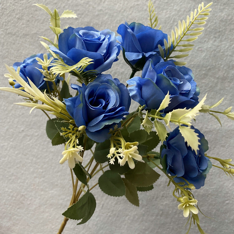 7Pcs Wholesale Seven Heads Spring Roses Floral Arrangements Wedding Decorations