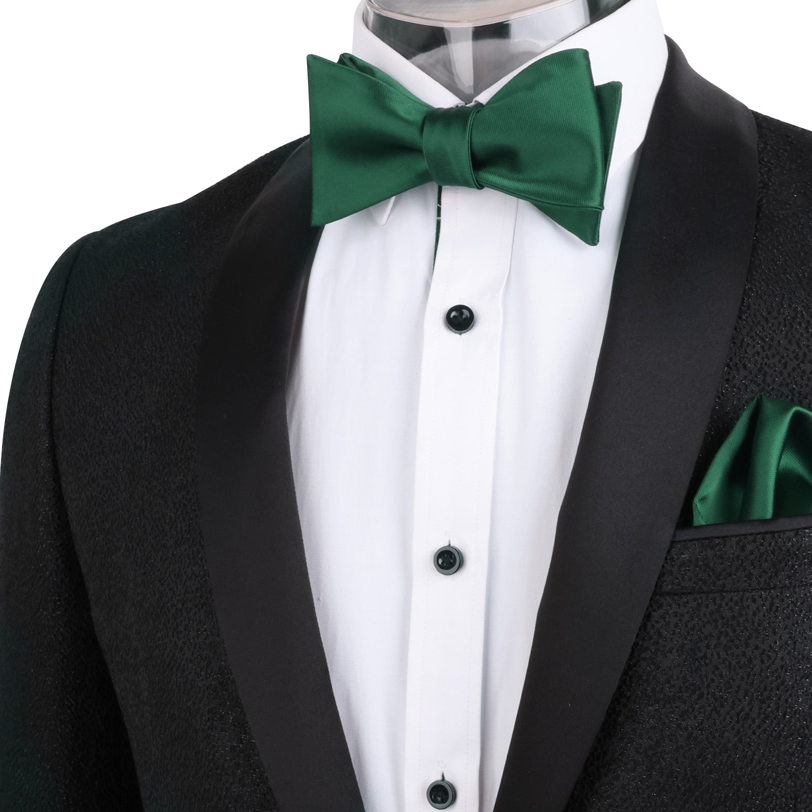 Solid Color Self-tied Bow Tie and Hanky Set for Adults Dress Formal Wear-036