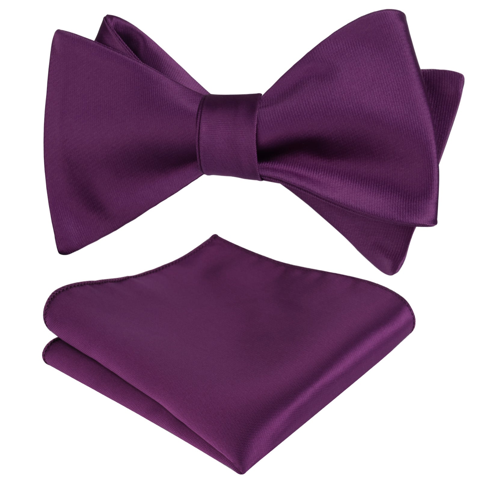 Solid Color Self-tied Bow Tie and Hanky Set for Adults Dress Formal Wear-036