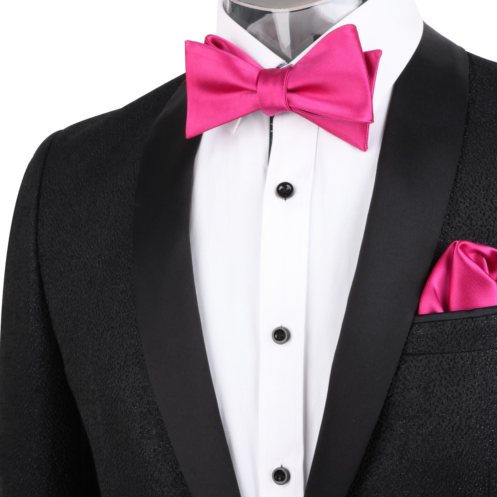 Solid Color Self-tied Bow Tie and Hanky Set for Adults Dress Formal Wear-036