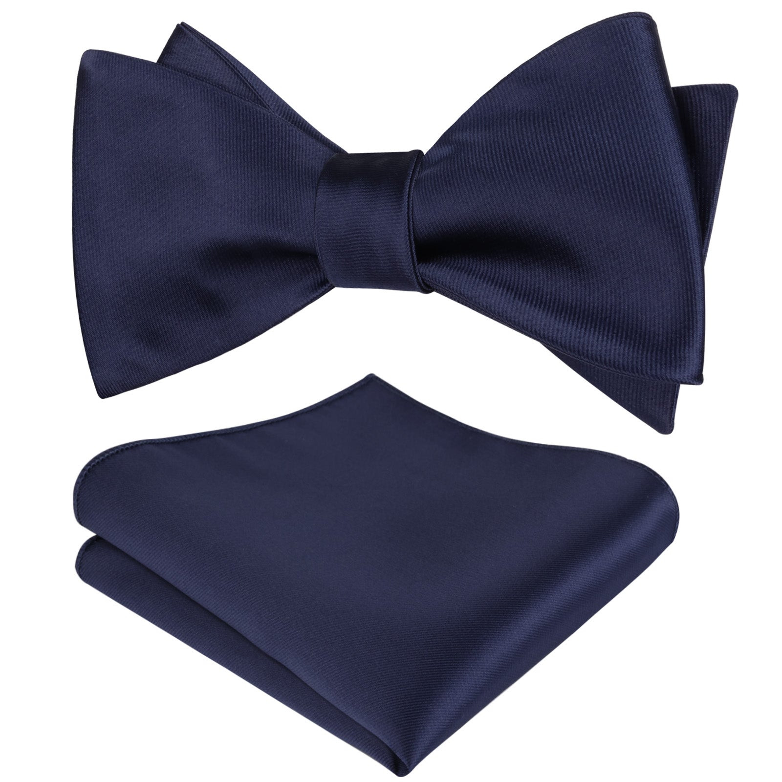 Solid Color Self-tied Bow Tie and Hanky Set for Adults Dress Formal Wear-036