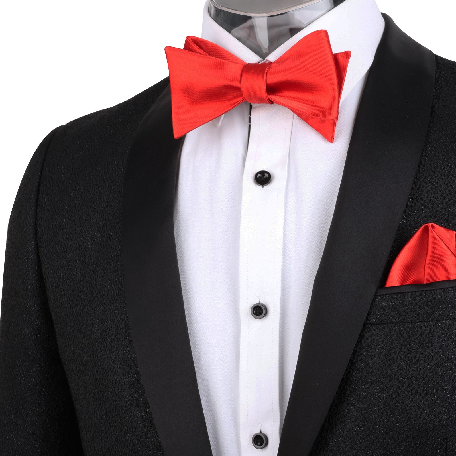 Solid Color Self-tied Bow Tie and Hanky Set for Adults Dress Formal Wear-036