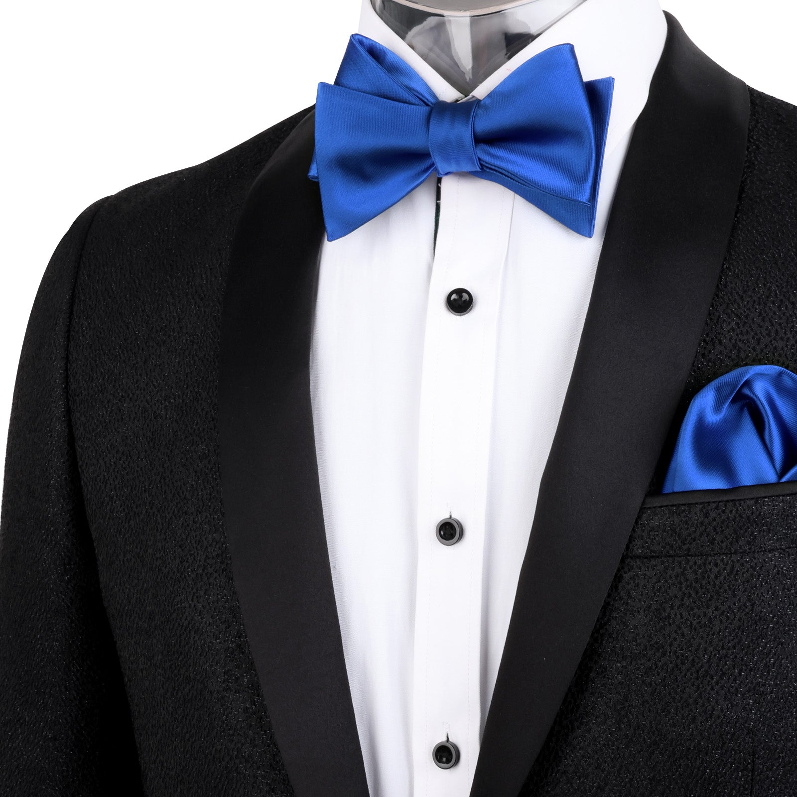 Solid Color Self-tied Bow Tie and Hanky Set for Adults Dress Formal Wear-036