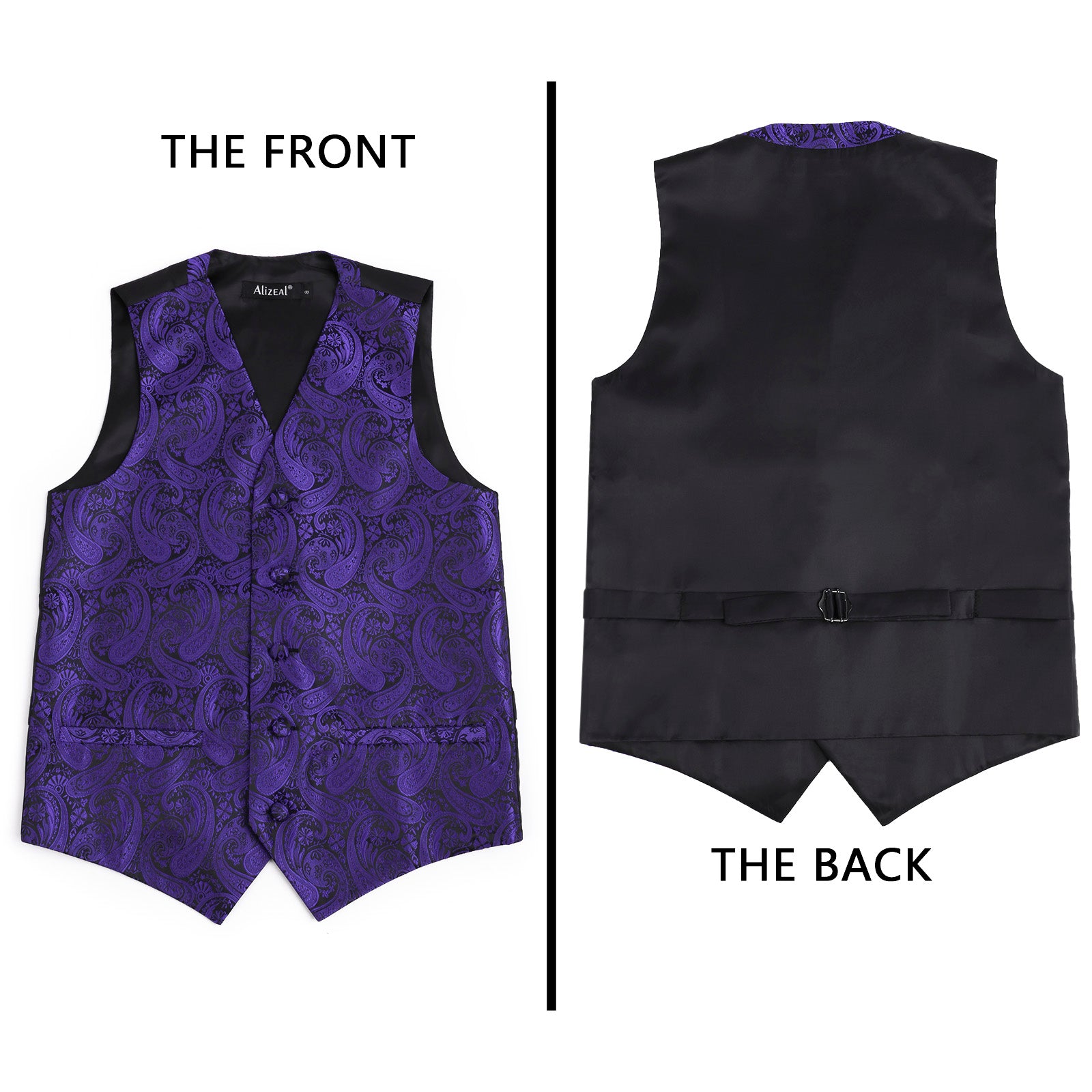 Boy's Paisley Jacquard Pre-Tied Bow Tie with Classic Floral Dress Suit Vest Set, 077-Dark Purple