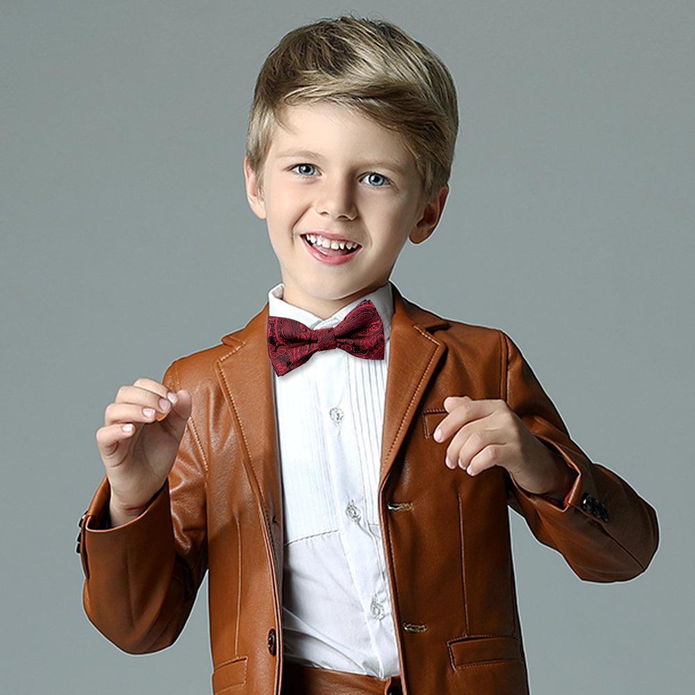 Boys Adjustable Pre-tied Paisley Bow Tie-081