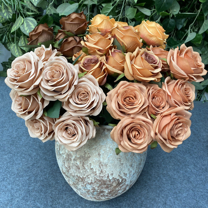 Artificial Flower Nine Heads Roses Party Wedding Decoration