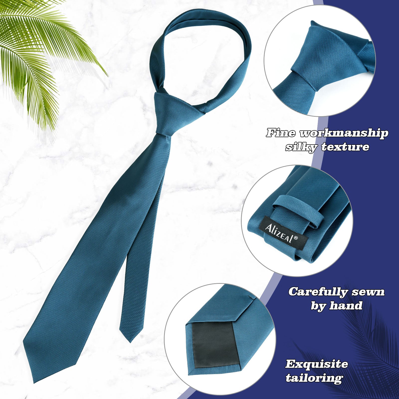 Men's Regular Tie, Handkerchief and Cufflinks Set for Formal Party Business Dress #114