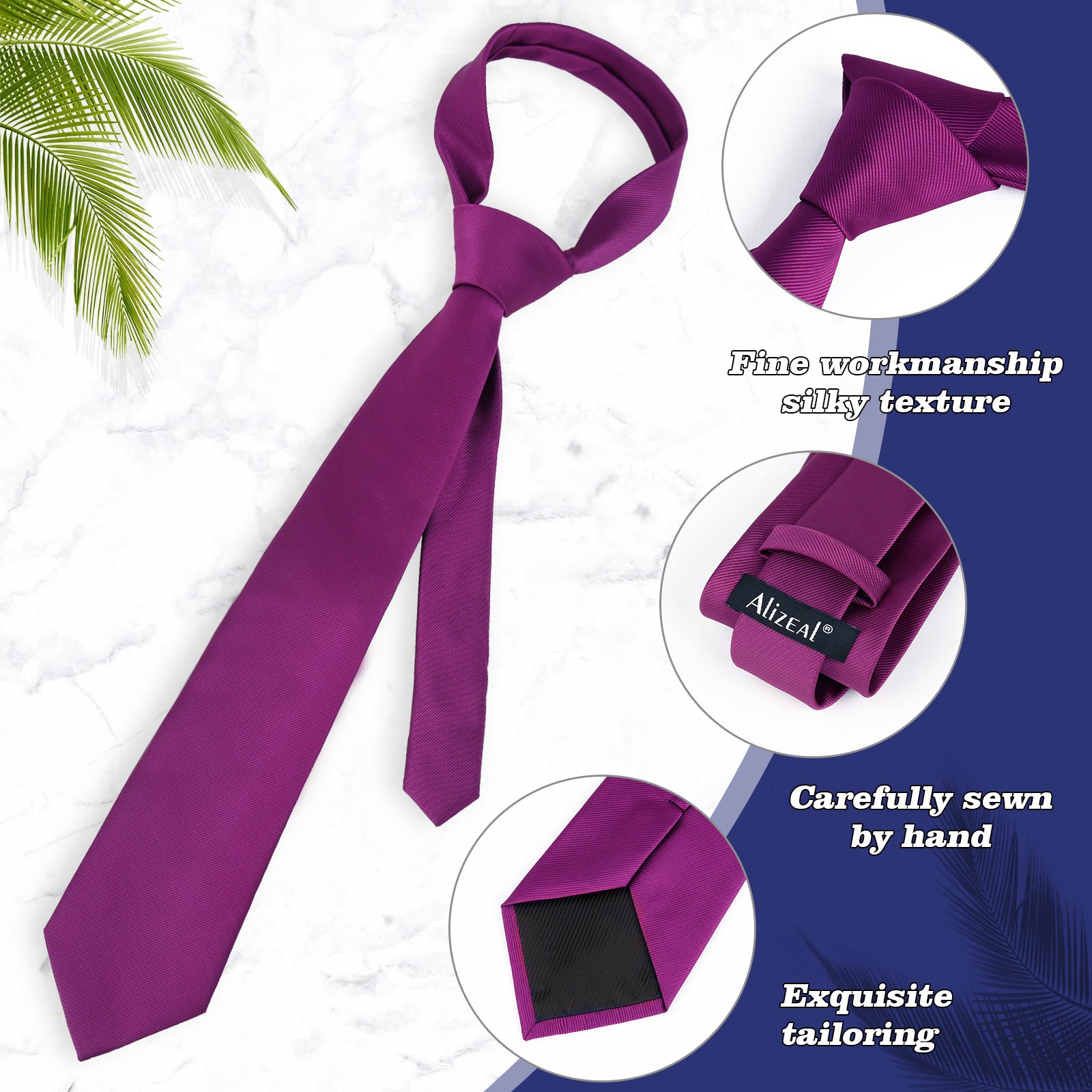 Men's Regular Tie, Handkerchief and Cufflinks Set for Formal Party Business Dress #114