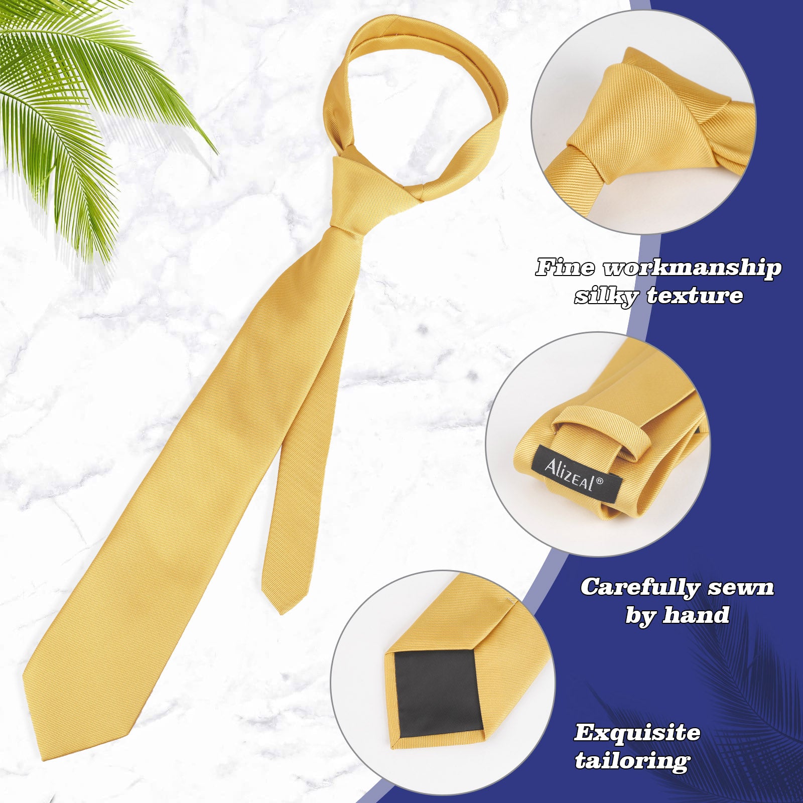 Men's Regular Tie, Handkerchief and Cufflinks Set for Formal Party Business Dress #114