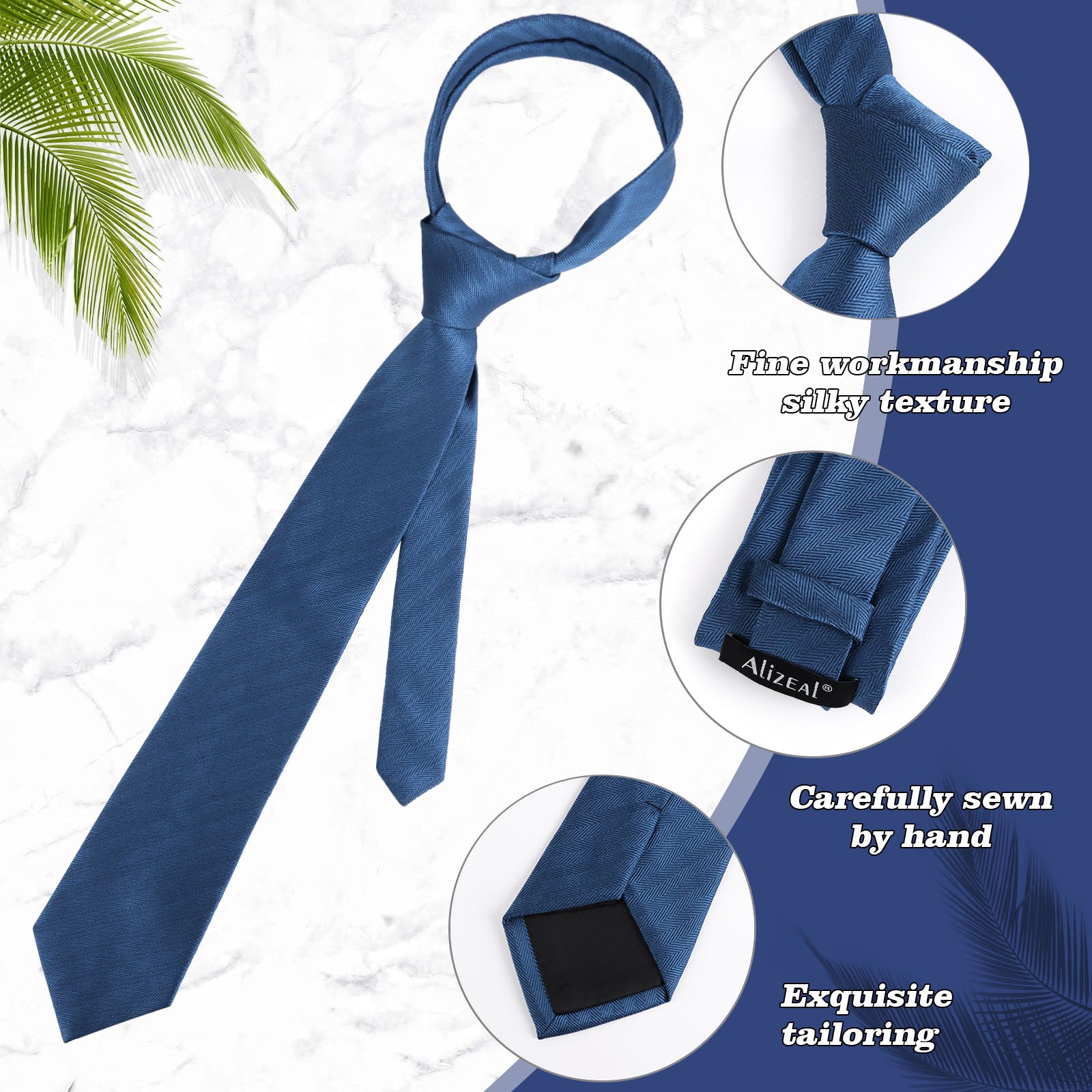 Men's Regular Tie, Handkerchief and Cufflinks Set for Formal Party Business Dress #114