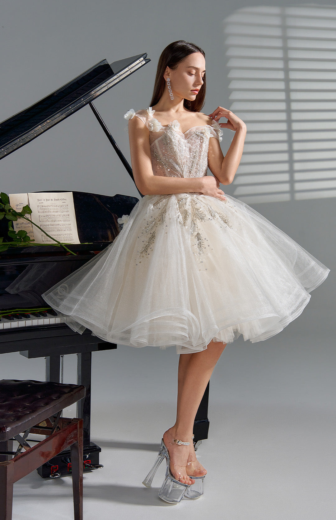 Swan Lake - Hand Sewn 3D Floral Ballet Style Wedding Dresses