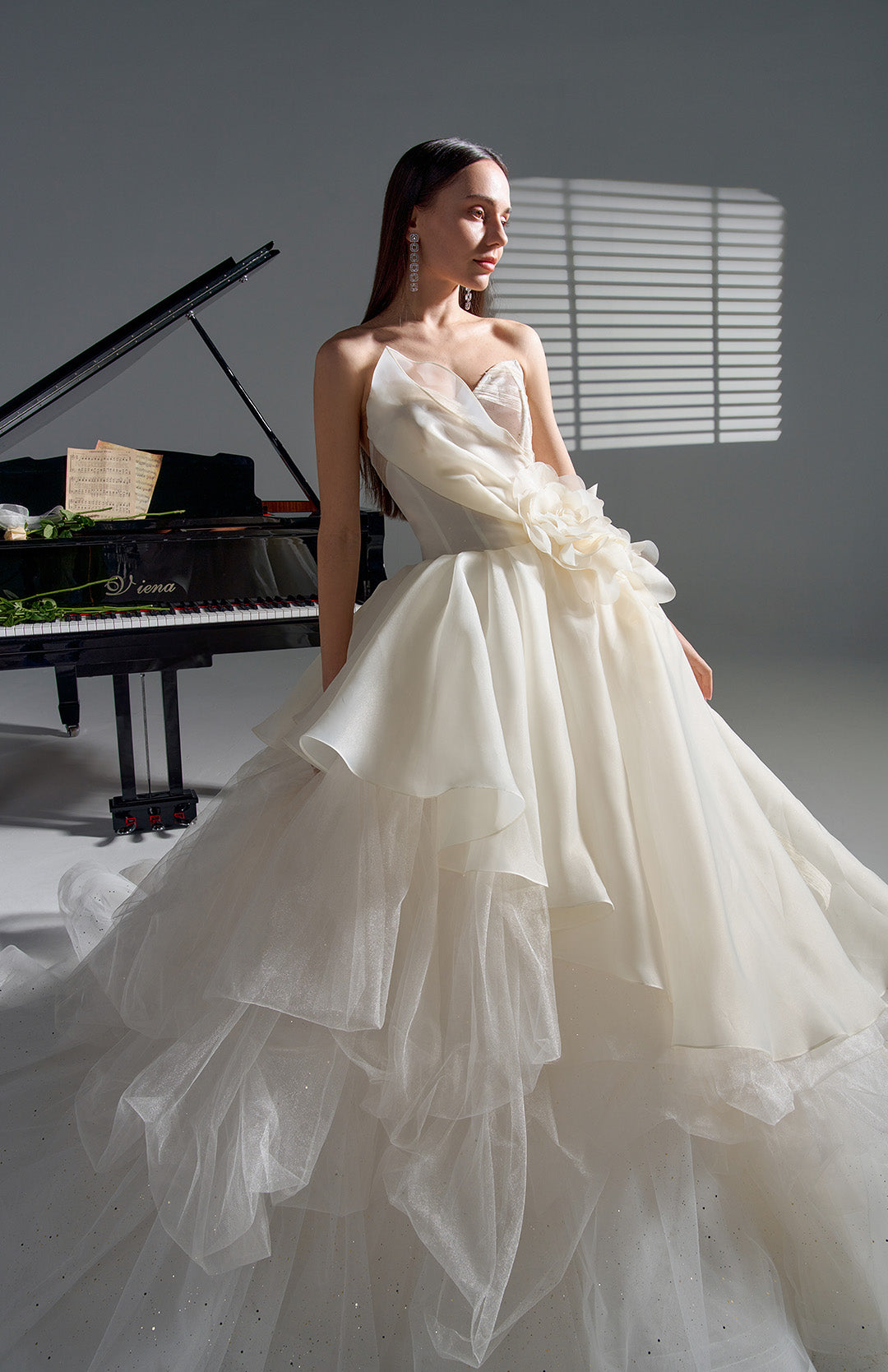 Moonlight Sonata-Handmade Irregular Multi-tiered Hem Wedding Dresses