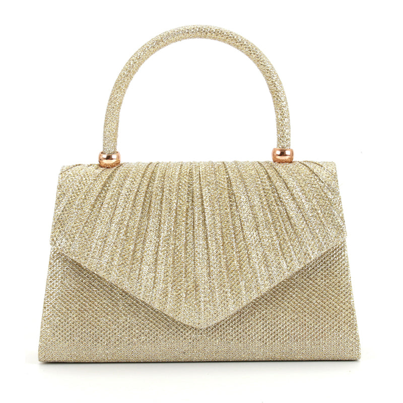 Pleated Sequin Square Party Purse Handbag