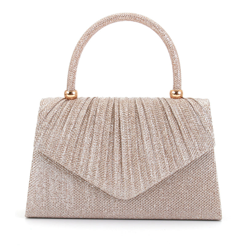 Pleated Sequin Square Party Purse Handbag