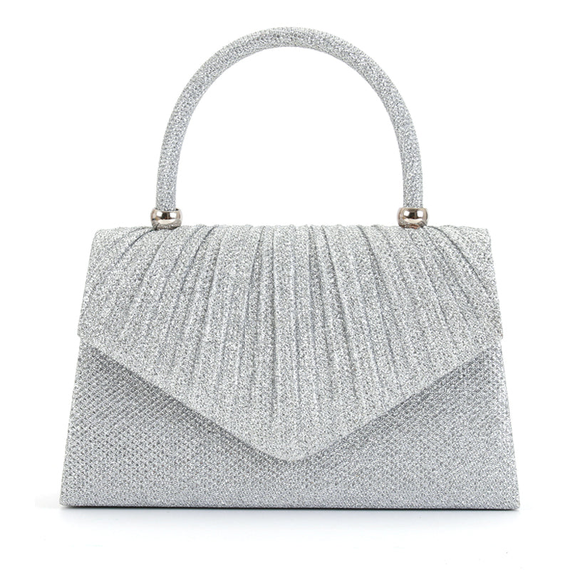 Pleated Sequin Square Party Purse Handbag