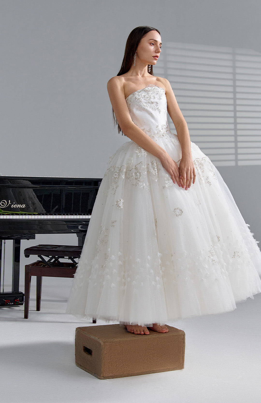 Jane Love - French Lace Strapless Wedding Dress