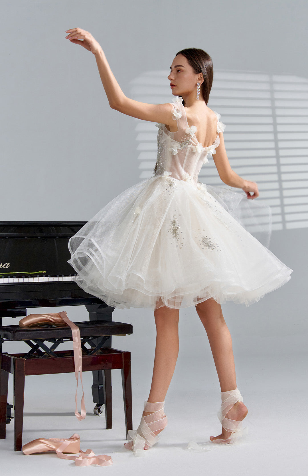 Swan Lake - Hand Sewn 3D Floral Ballet Style Wedding Dresses