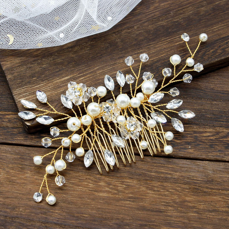 Pearl Rhinestone Bride Updo Hair Comb Hairpin Barrette Accessory