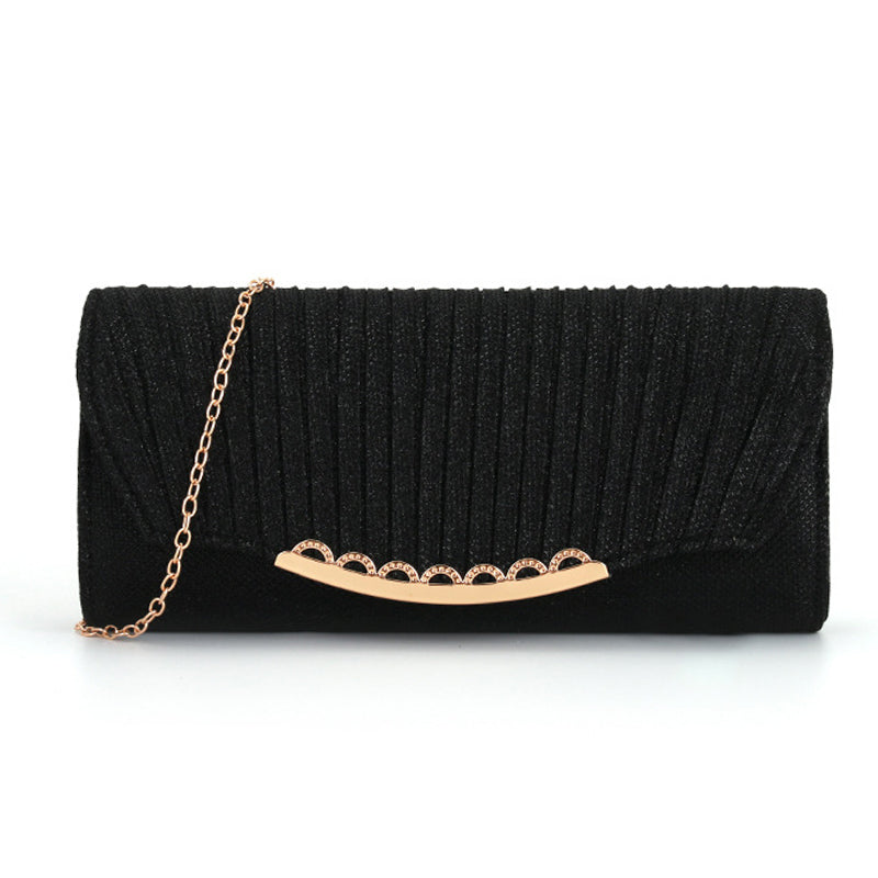 Sequin Clutch Pleated Chain Crossbody Party Handbag