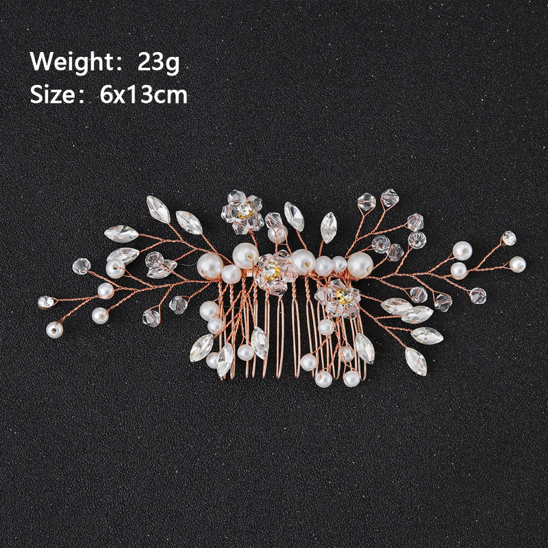 Pearl Rhinestone Bride Updo Hair Comb Hairpin Barrette Accessory