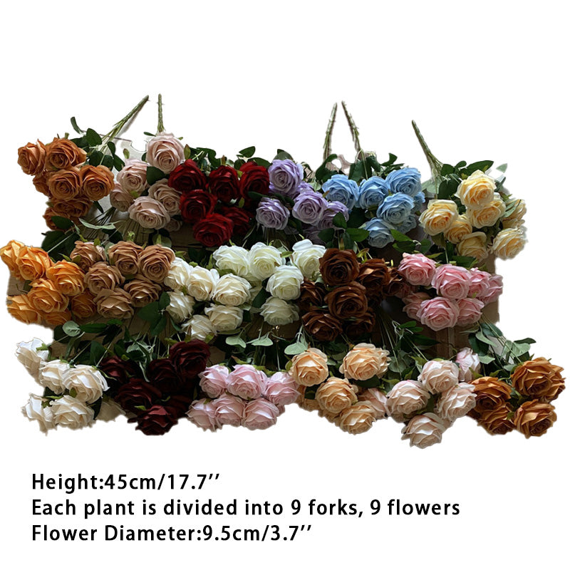 Artificial Flower Nine Heads Roses Party Wedding Decoration