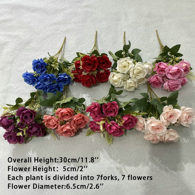 Seven Heads Spring Roses Floral Arrangements Wedding Decorations