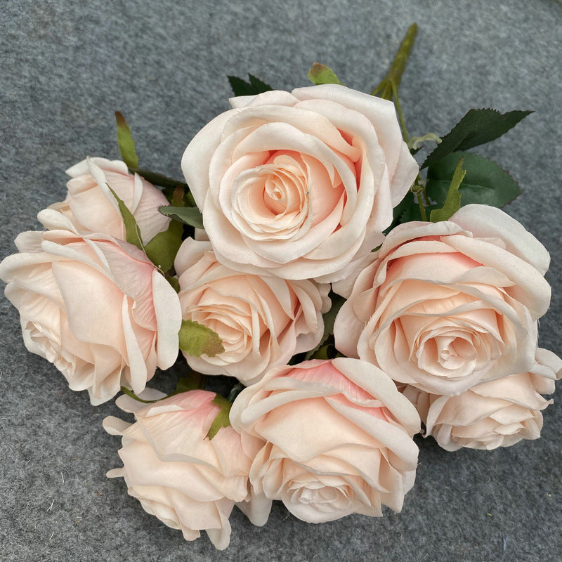 Artificial Flower Nine Heads Roses Party Wedding Decoration