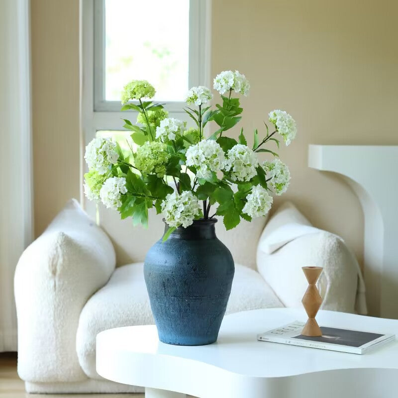 Artificial Flower White Green Hydrangea Room Table Decoration