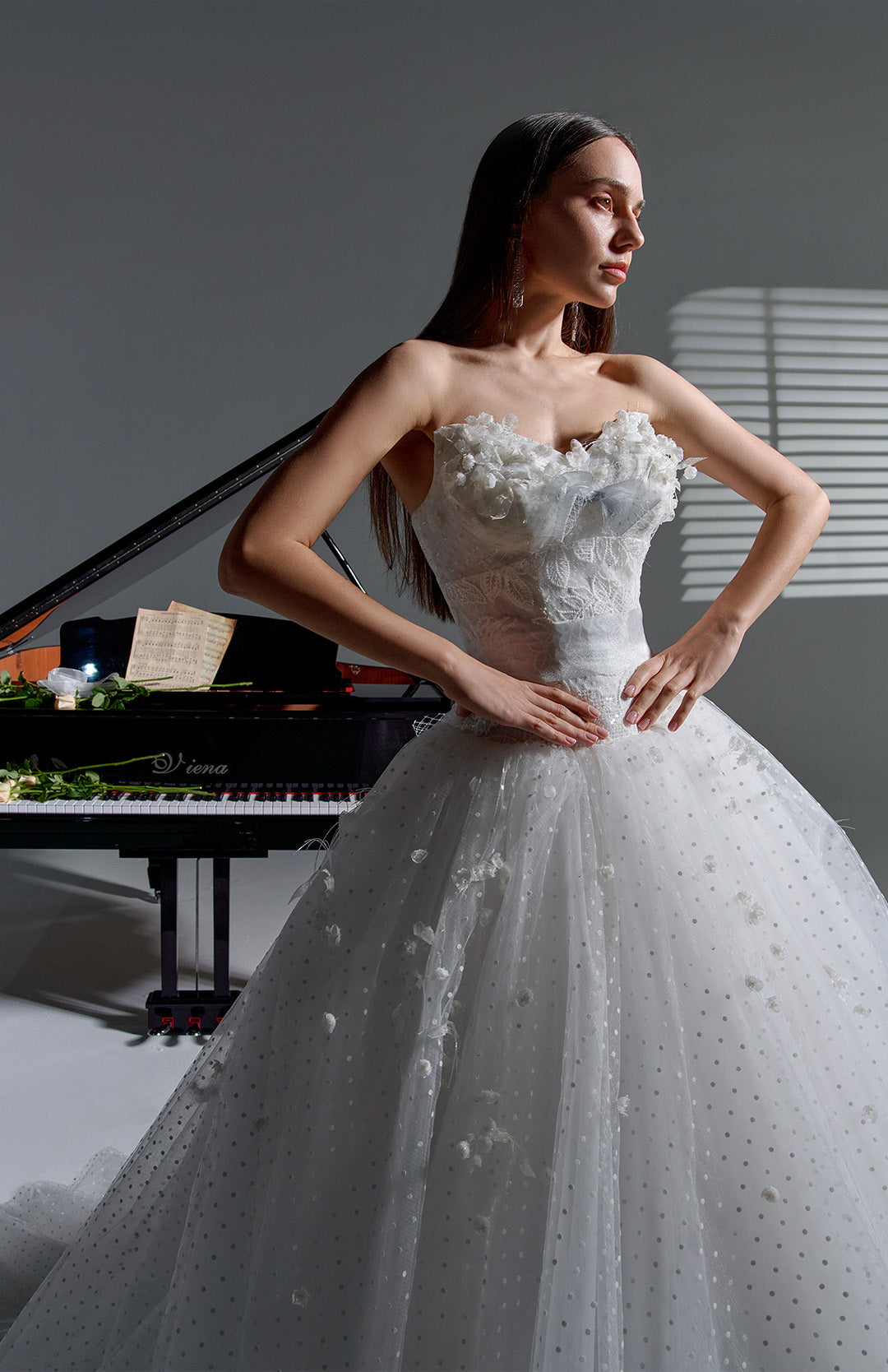 The First Movement-Lace Plunge Elegant Wedding Dresses