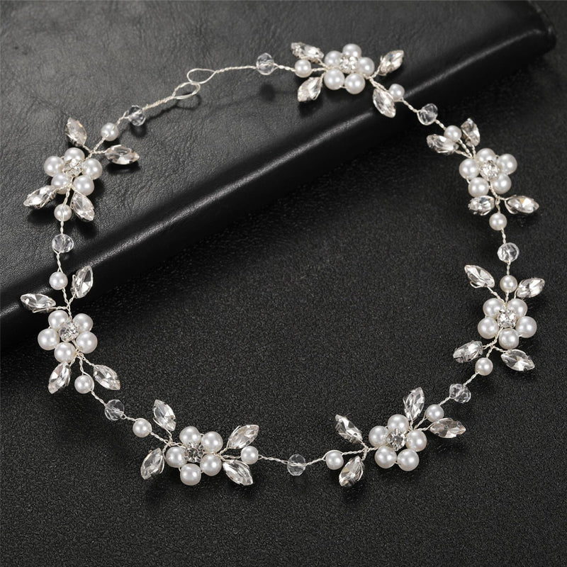 Pearl Crystal Soft Chain Bride Hairband Hair Accessories