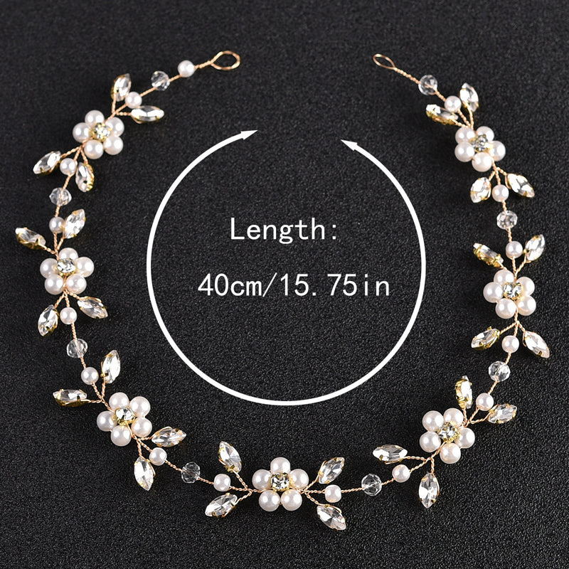 Pearl Crystal Soft Chain Bride Hairband Hair Accessories