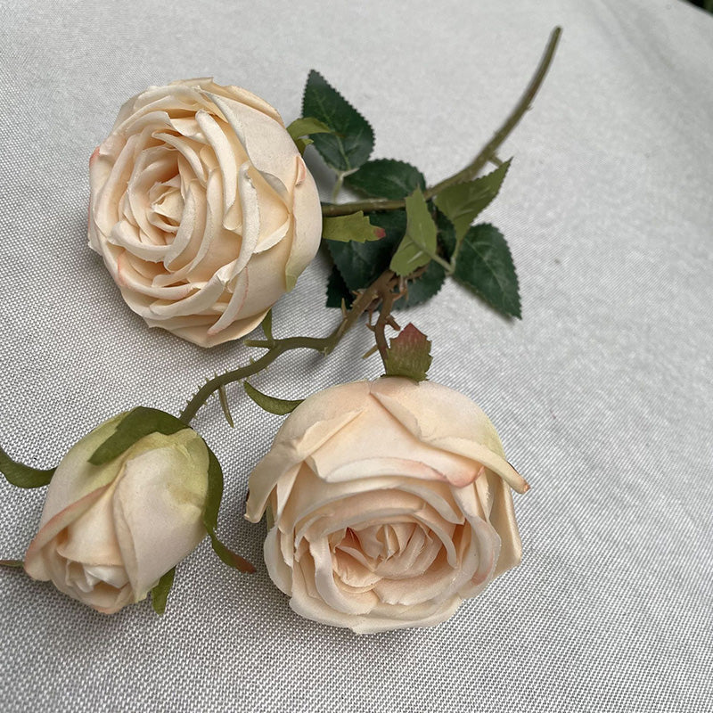 Three Heads Royal Rose Artificial Flower Wedding Decoration