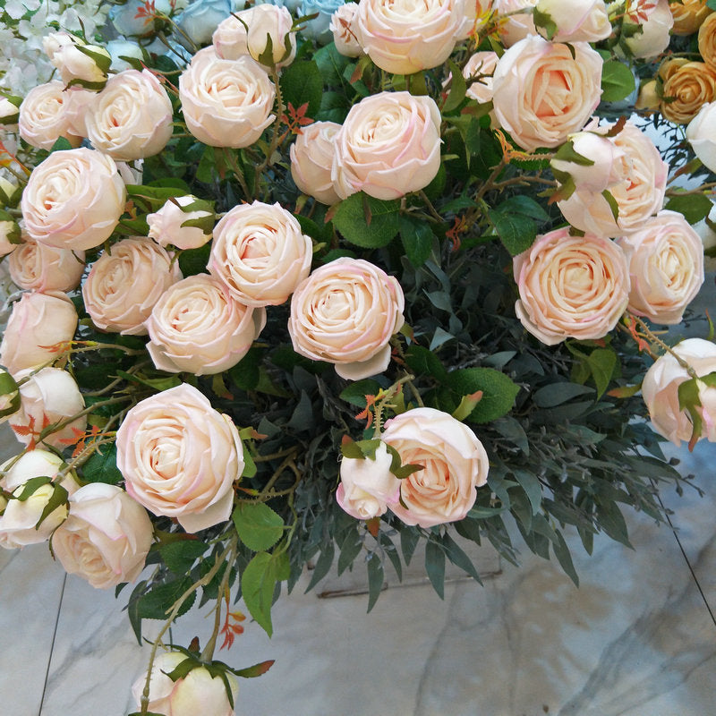 Three Heads Royal Rose Artificial Flower Wedding Decoration