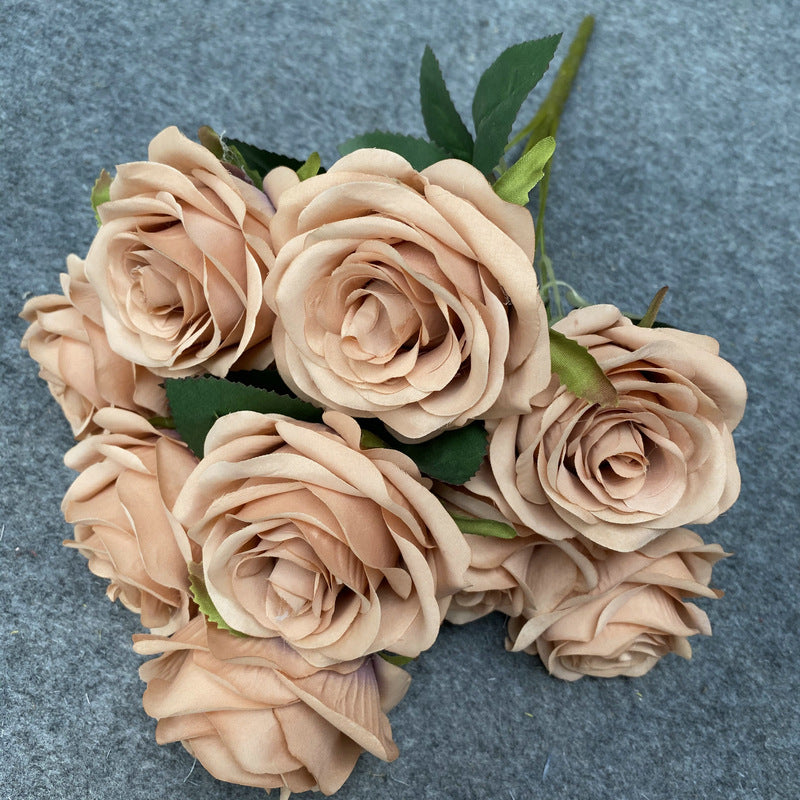 Artificial Flower Nine Heads Roses Party Wedding Decoration