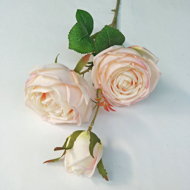 Three Heads Royal Rose Artificial Flower Wedding Decoration