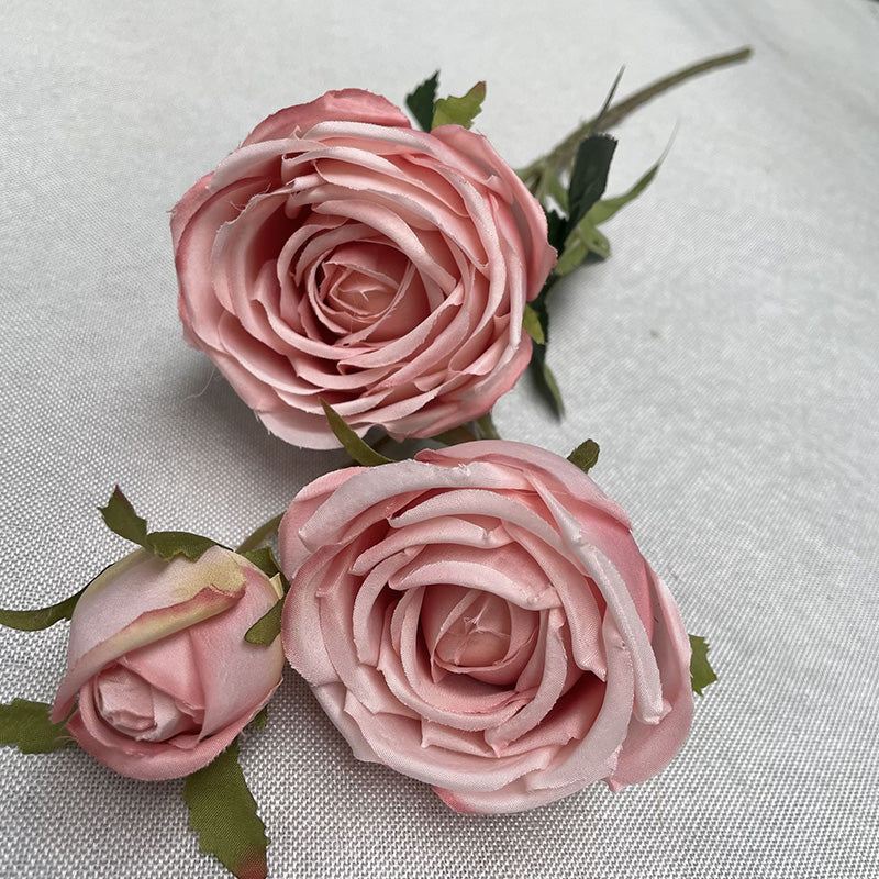 Three Heads Royal Rose Artificial Flower Wedding Decoration