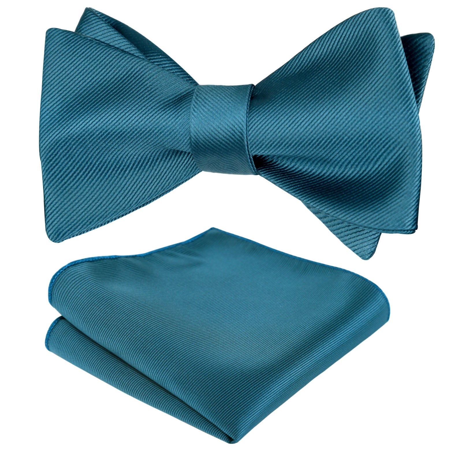 Men's Solid Self-tied Bow Tie and Handkerchief Set #055