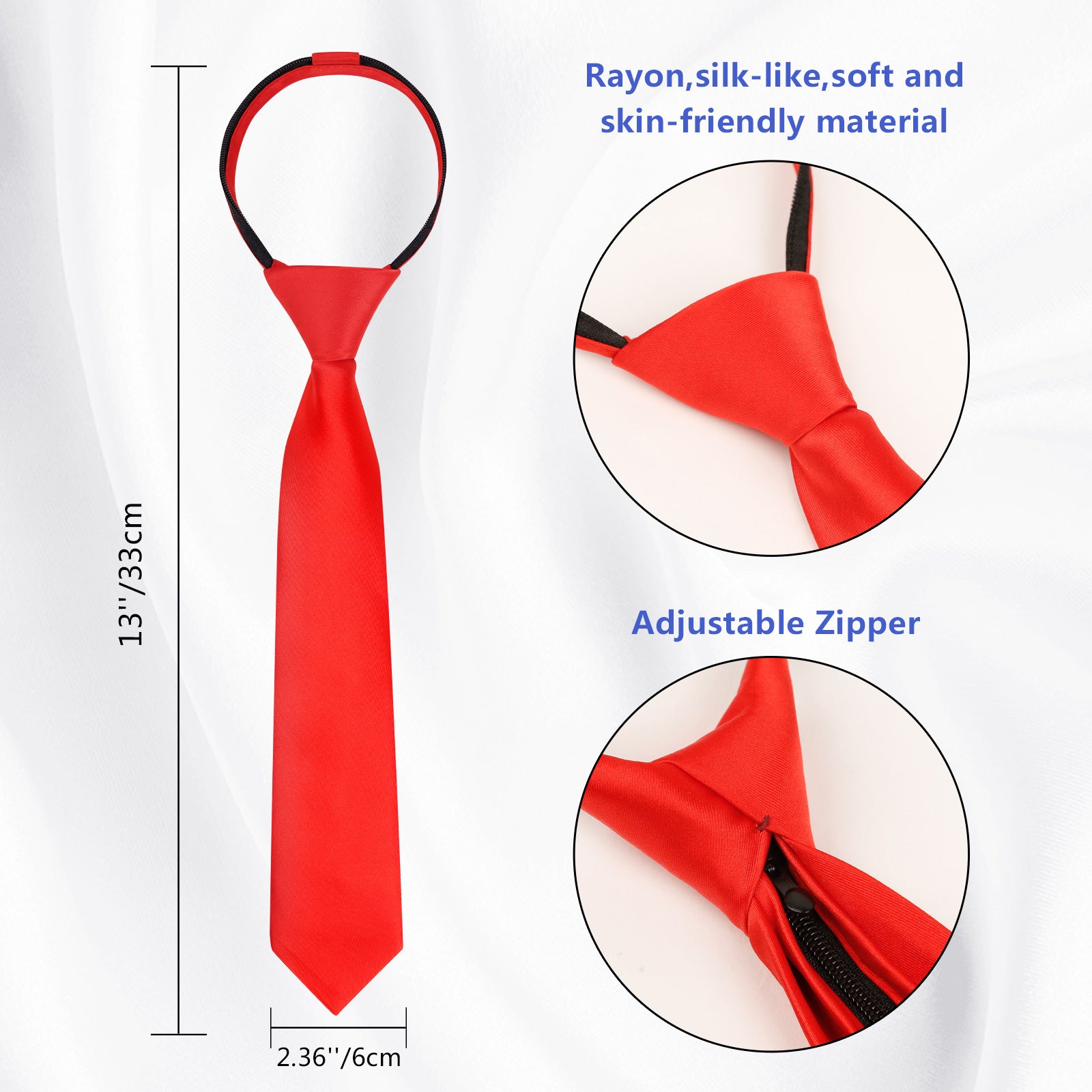 Boy's Classic Solid Bow Tie, Necktie and Suit Vest Set, 078-Red