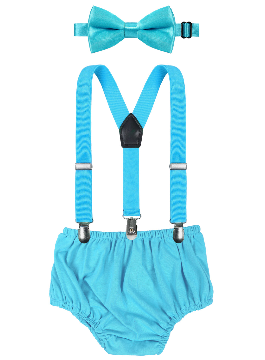 Boy's Cake Smash Costumes Combo including Adjustable Bowtie, Elastic Suspender and Bloomers Set, BD049