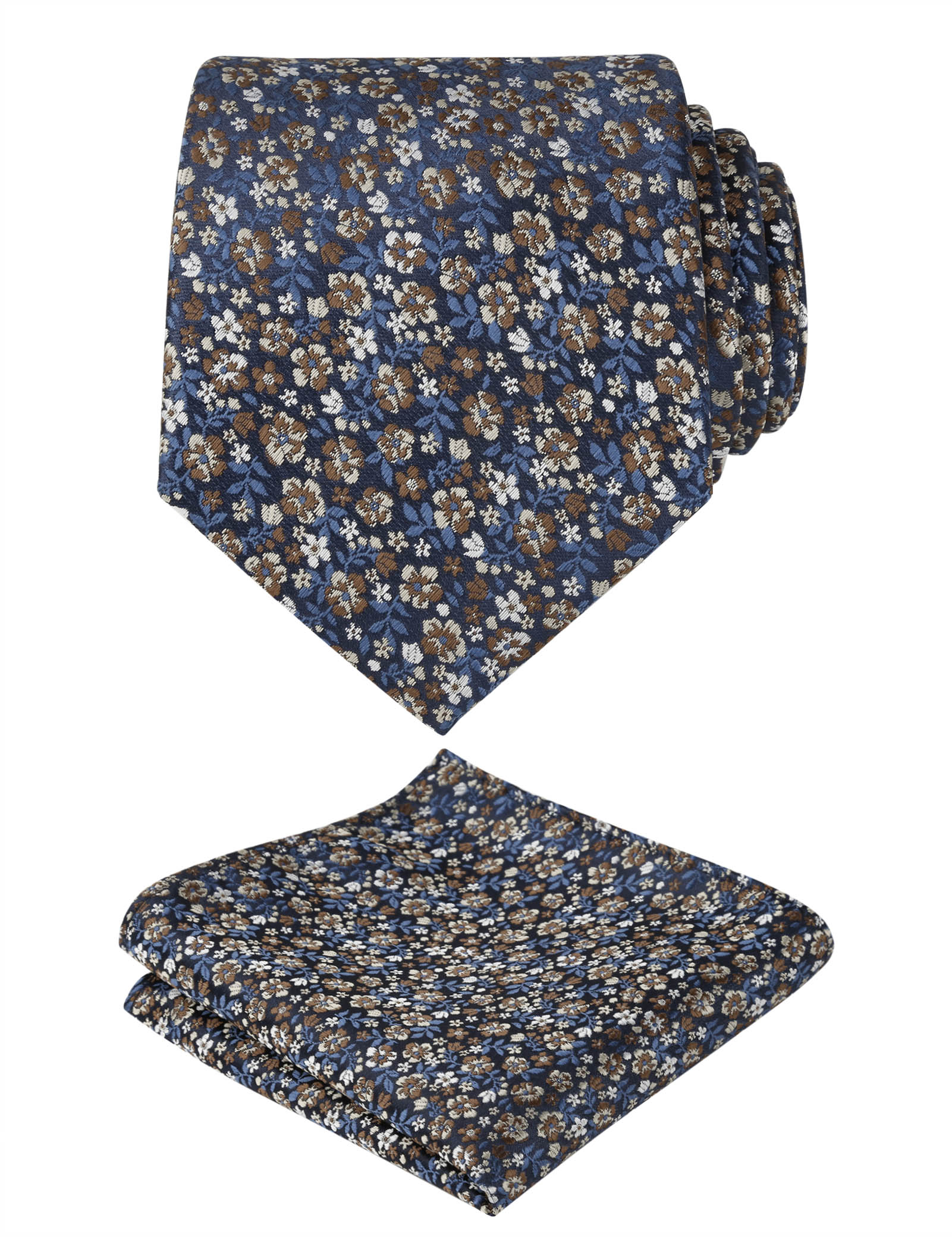 Men's Floral Pattern Tie with Flower Printed Pocket Square 3.15inches Colorful Tie Set, #142