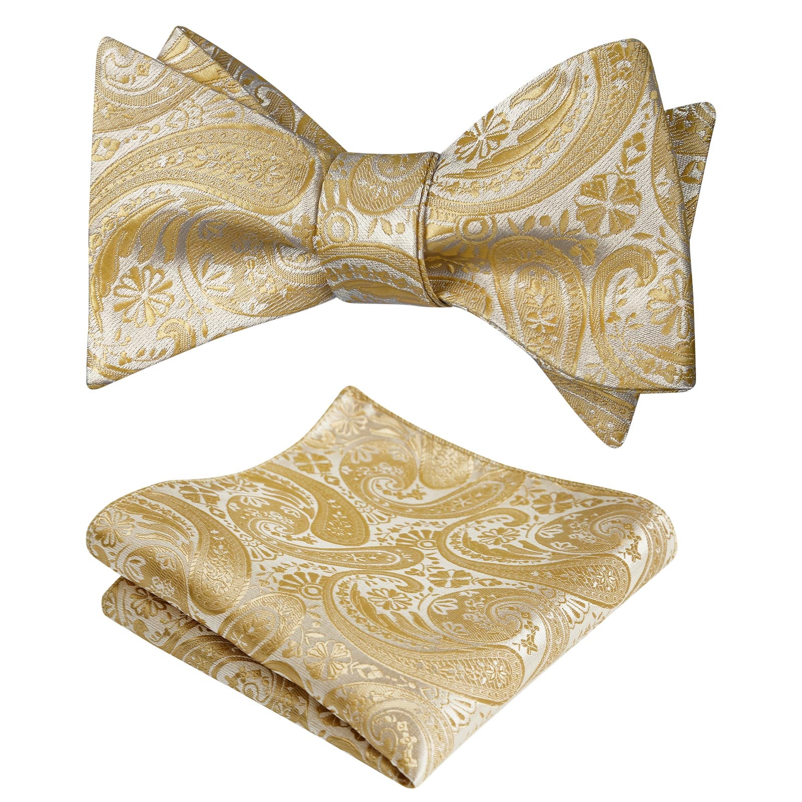 Men's Self-tied Paisley Bow Tie and Pocket Square Set, 167