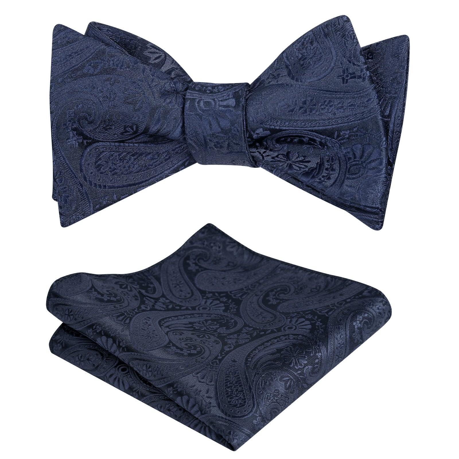 Men's Self-tied Paisley Bow Tie and Pocket Square Set, 167