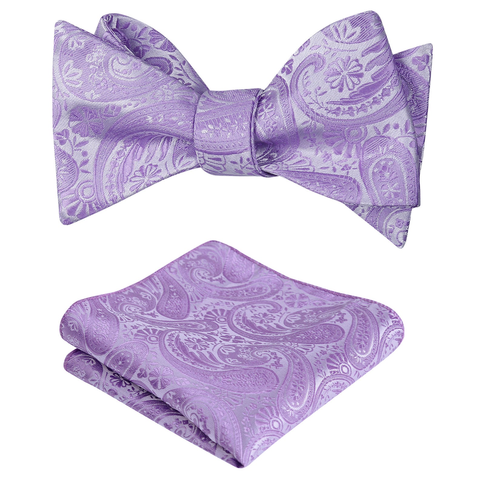 Men's Self-tied Paisley Bow Tie and Pocket Square Set, 167