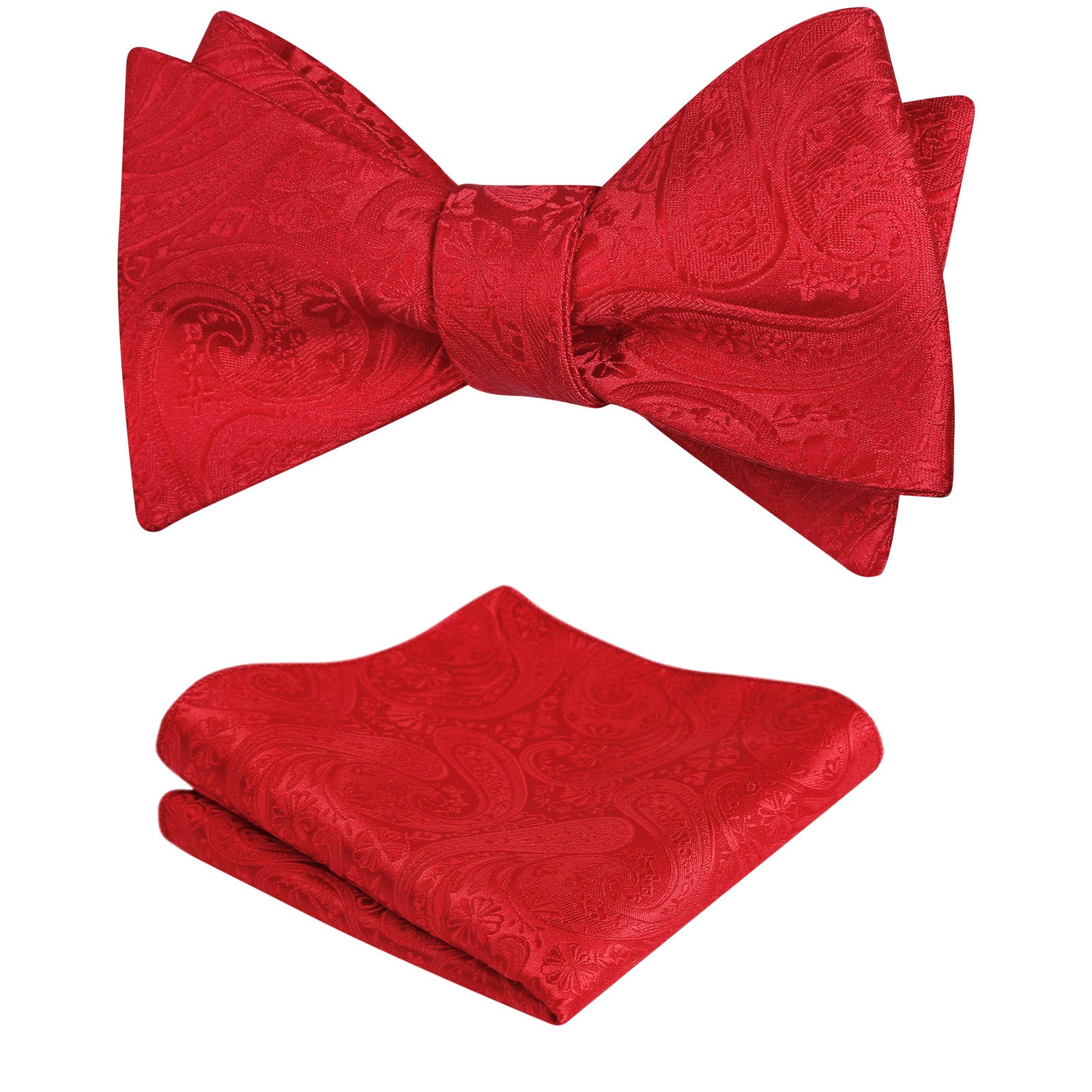 Men's Self-tied Paisley Bow Tie and Pocket Square Set, 167