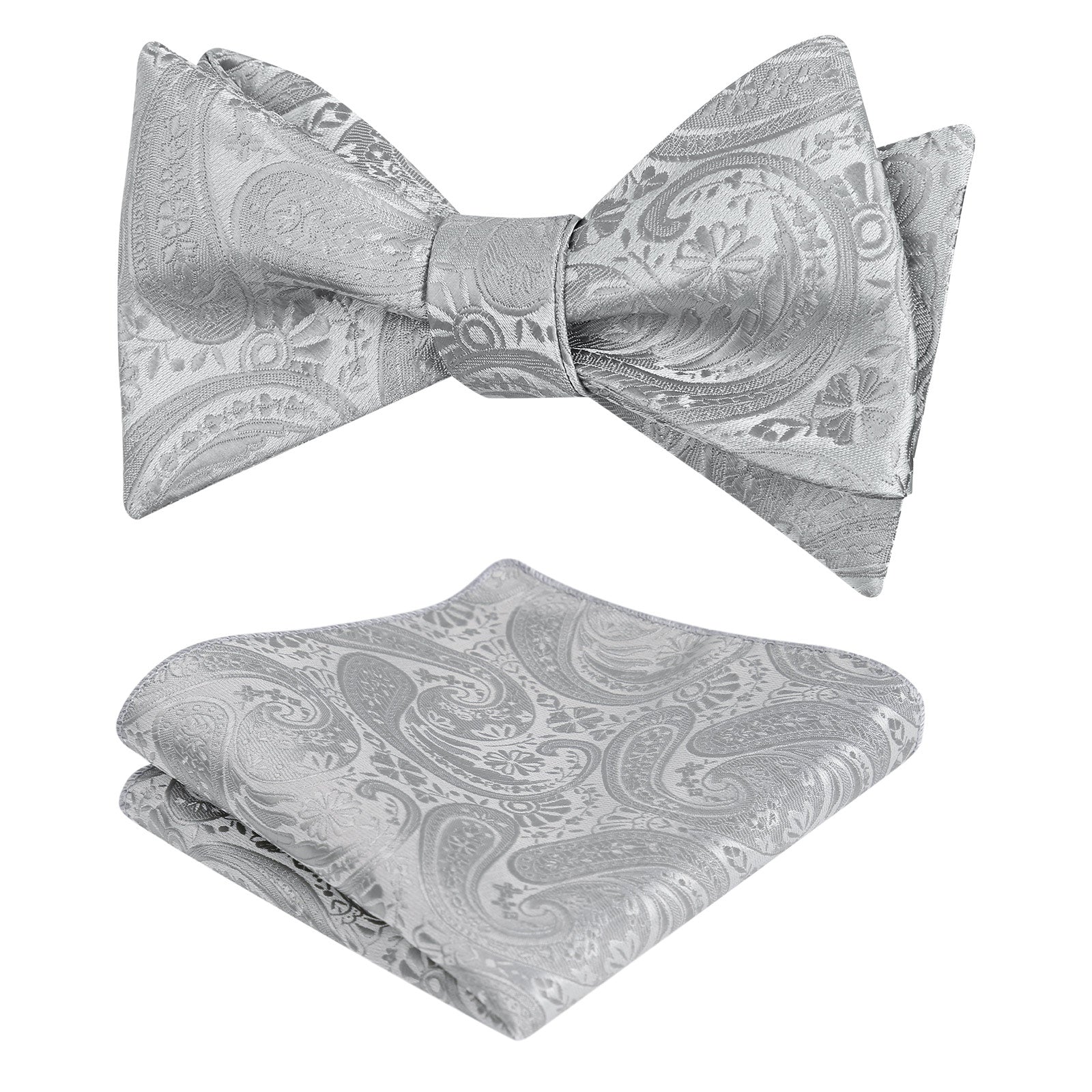 Men's Self-tied Paisley Bow Tie and Pocket Square Set, 167