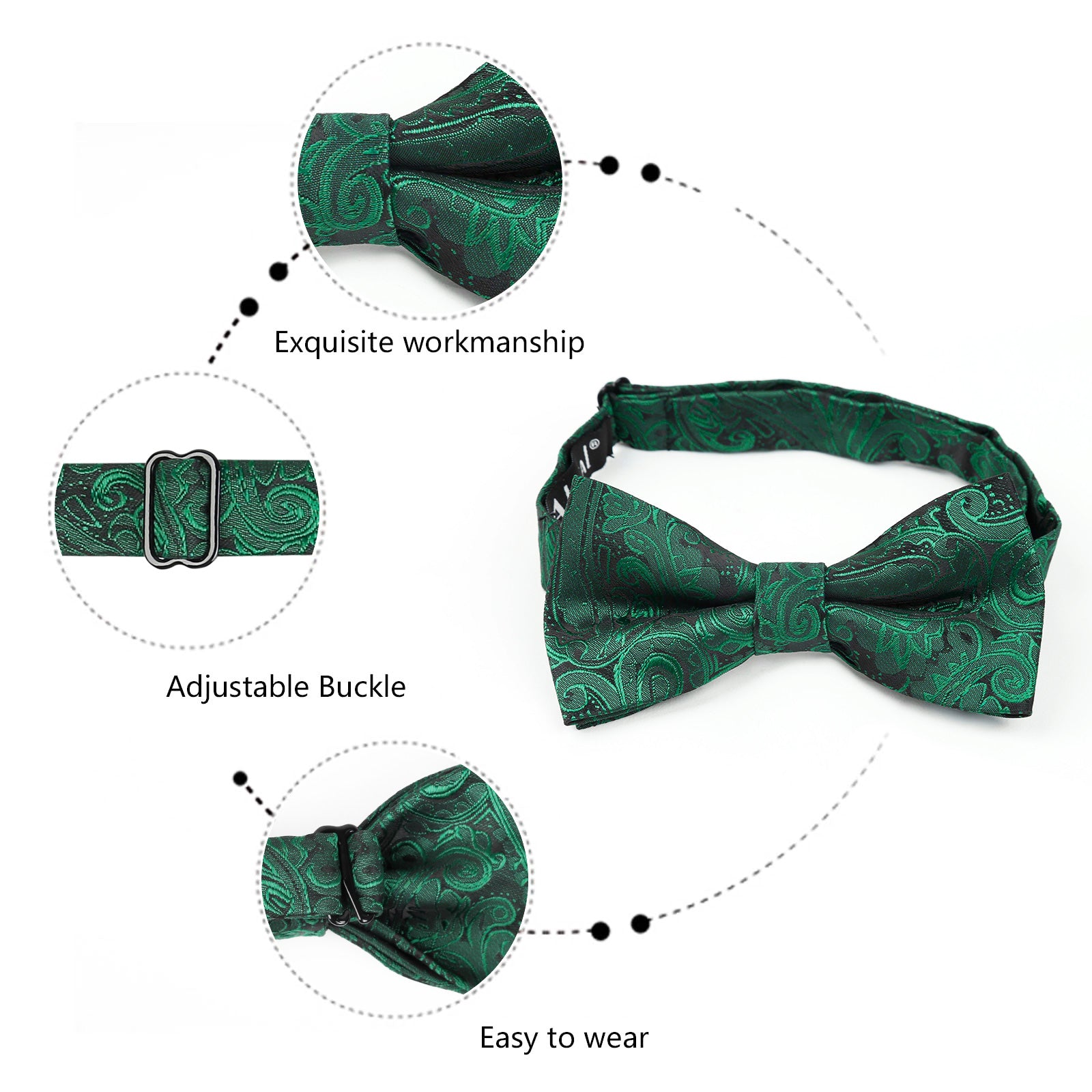 Boys Adjustable Pre-tied Paisley Bow Tie-081