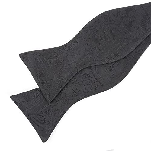 Men's Paisley Jacquard Self Bow Tie Pocket Square Set, 176