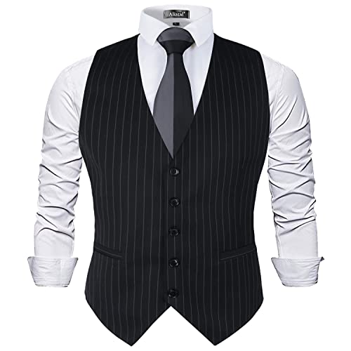 Men's Pinstripe Business Suit Vest Formal Dress Tuxedo Waistcoat, 188 ...