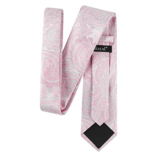 Men's Paisley Necktie with Pocket Square 59 * 3.15in Self-tied Tie Set, 144